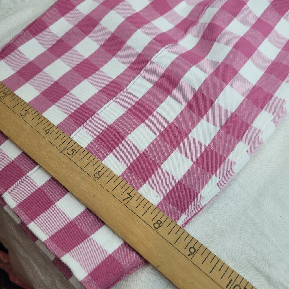 Time and Tru pink white gingham check capri pants zip front pockets pinup 18 - Picture 11 of 11